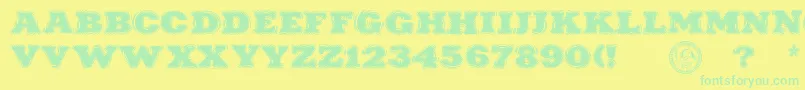 PuchakhonRain Font – Green Fonts on Yellow Background