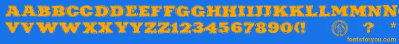 PuchakhonRain Font – Orange Fonts on Blue Background