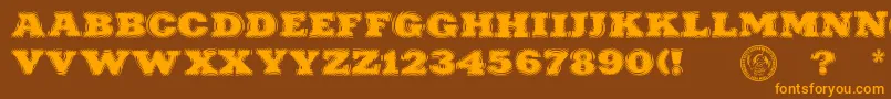 PuchakhonRain Font – Orange Fonts on Brown Background