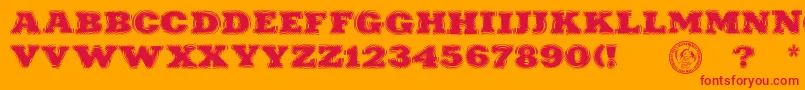 PuchakhonRain Font – Red Fonts on Orange Background