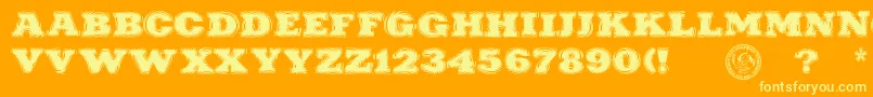 Czcionka PuchakhonRain – żółte czcionki na pomarańczowym tle