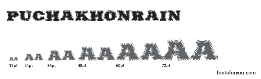 Размеры шрифта PuchakhonRain