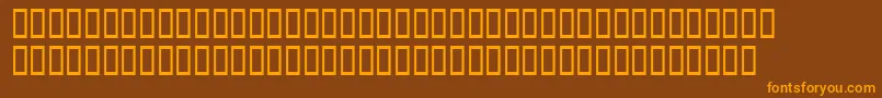 フォントHeavenetica6Medoblsh – オレンジ色の文字が茶色の背景にあります。