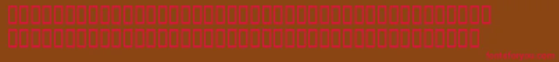 フォントHeavenetica6Medoblsh – 赤い文字が茶色の背景にあります。