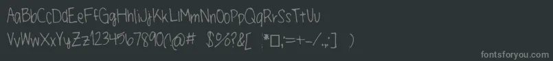 フォントLittlemisspapermoonshandwriting – 黒い背景に灰色の文字
