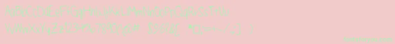 Littlemisspapermoonshandwriting Font – Green Fonts on Pink Background