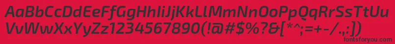 Exo2.0Semibolditalic Font – Black Fonts on Red Background