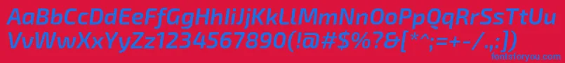 Exo2.0Semibolditalic Font – Blue Fonts on Red Background