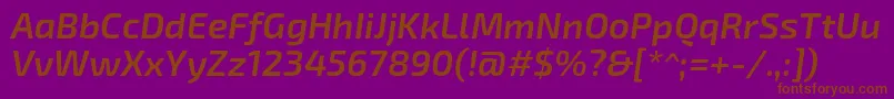 Exo2.0Semibolditalic Font – Brown Fonts on Purple Background