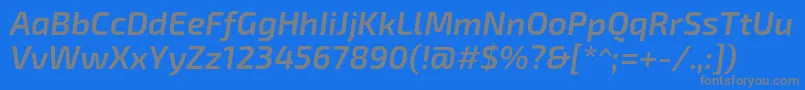 Czcionka Exo2.0Semibolditalic – szare czcionki na niebieskim tle