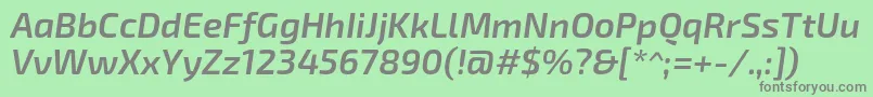 Exo2.0Semibolditalic Font – Gray Fonts on Green Background