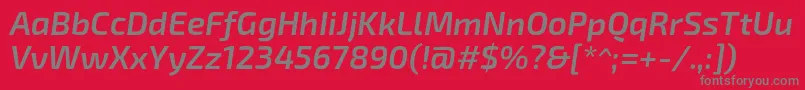 Exo2.0Semibolditalic Font – Gray Fonts on Red Background