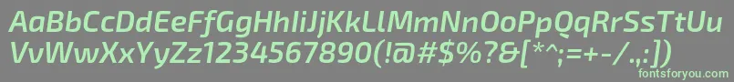 Подробнее о шрифте Exo2.0Semibolditalic Шрифт Exo2.0Semibolditalic – зелёные шрифты на сером фоне