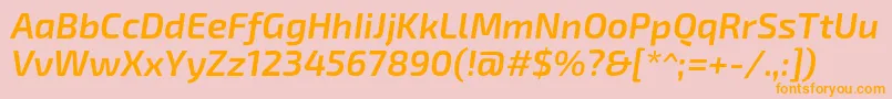 Exo2.0Semibolditalic Font – Orange Fonts on Pink Background