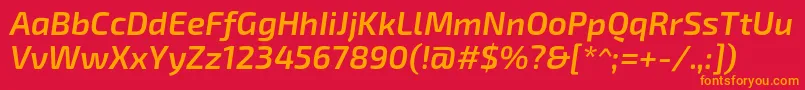 Exo2.0Semibolditalic Font – Orange Fonts on Red Background