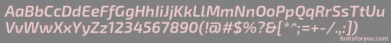Exo2.0Semibolditalic Font – Pink Fonts on Gray Background