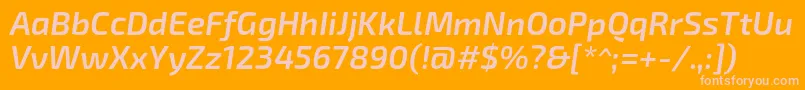 Exo2.0Semibolditalic Font – Pink Fonts on Orange Background