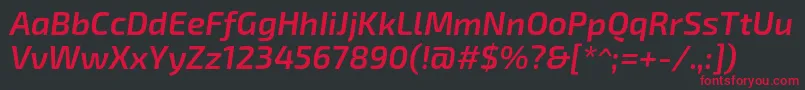 Exo2.0Semibolditalic Font – Red Fonts on Black Background