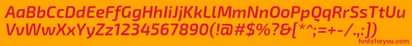 フォントExo2.0Semibolditalic – オレンジの背景に赤い文字