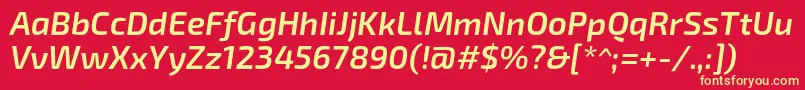 フォントExo2.0Semibolditalic – 黄色の文字、赤い背景