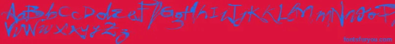 VtksHunt Font – Blue Fonts on Red Background