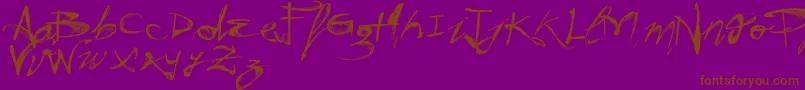 VtksHunt-Schriftart – Braune Schriften auf violettem Hintergrund