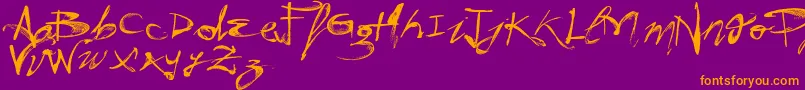 VtksHunt Font – Orange Fonts on Purple Background