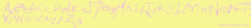 VtksHunt Font – Pink Fonts on Yellow Background