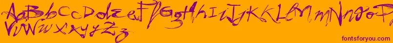 VtksHunt Font – Purple Fonts on Orange Background