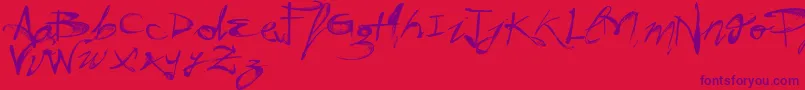 VtksHunt-Schriftart – Violette Schriften auf rotem Hintergrund
