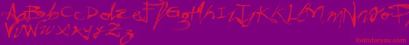 VtksHunt Font – Red Fonts on Purple Background