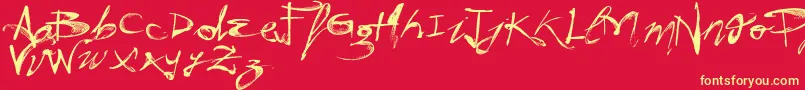 VtksHunt Font – Yellow Fonts on Red Background