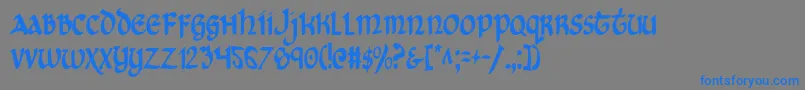 フォントCryv2c – 灰色の背景に青い文字