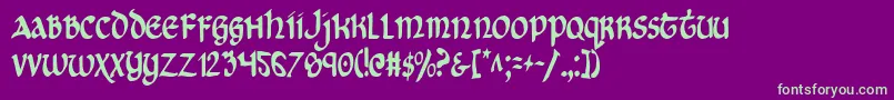 Cryv2c Font – Green Fonts on Purple Background