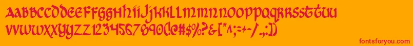 Cryv2c Font – Red Fonts on Orange Background