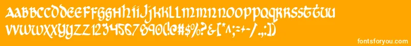 Cryv2c-Schriftart – Weiße Schriften auf orangefarbenem Hintergrund