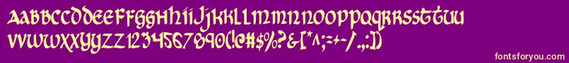 Cryv2c Font – Yellow Fonts on Purple Background