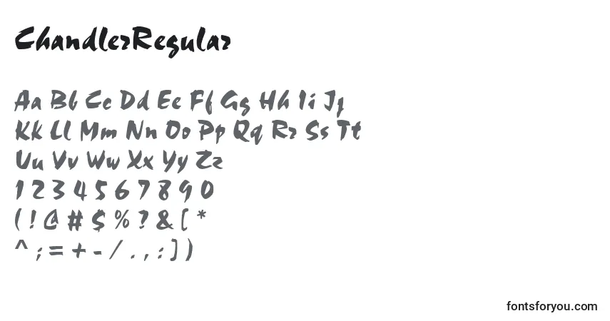 ChandlerRegular Font – alphabet, numbers, special characters