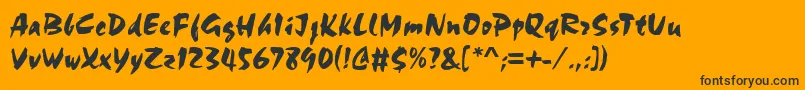 Fonte ChandlerRegular – fontes pretas em um fundo laranja