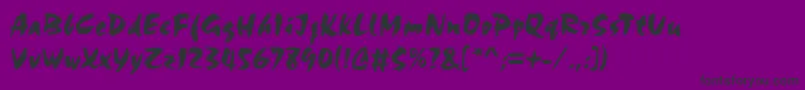 フォントChandlerRegular – 紫の背景に黒い文字