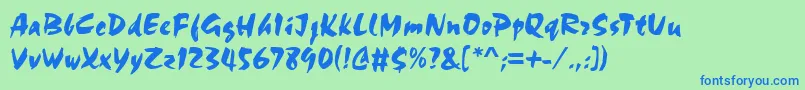 fuente ChandlerRegular – Fuentes Azules Sobre Fondo Verde