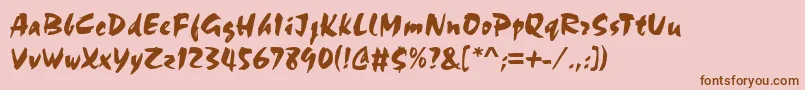 Fonte ChandlerRegular – fontes marrons em um fundo rosa