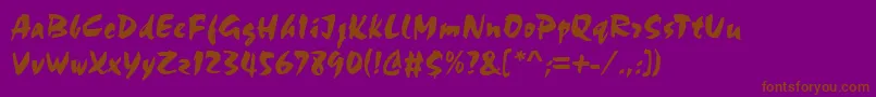 ChandlerRegular Font – Brown Fonts on Purple Background