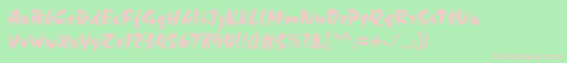 ChandlerRegular-fontti – vaaleanpunaiset fontit vihreällä taustalla