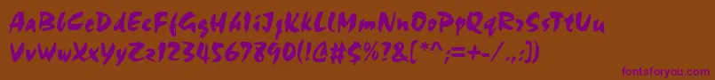 ChandlerRegular Font – Purple Fonts on Brown Background