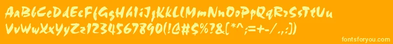 ChandlerRegular Font – Yellow Fonts on Orange Background