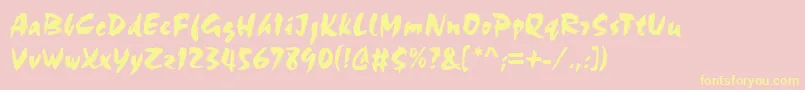 Fonte ChandlerRegular – fontes amarelas em um fundo rosa