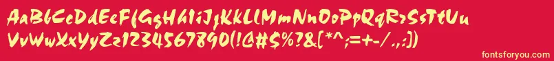 ChandlerRegular-Schriftart – Gelbe Schriften auf rotem Hintergrund