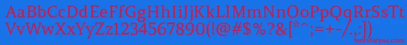 AmethystaRegular Font – Red Fonts on Blue Background