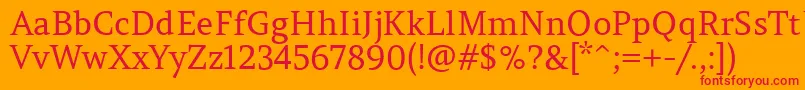 AmethystaRegular-Schriftart – Rote Schriften auf orangefarbenem Hintergrund
